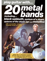 Play Guitar with 20 Metal Bands-Book + CD