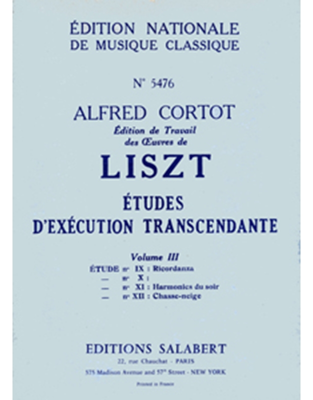 Liszt -  12 Etud. D' Execution Transcend. III