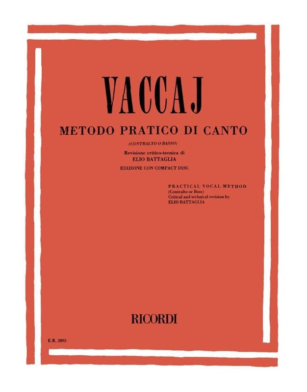Vaccai Method Pratico (Contralto & Basso)+CD