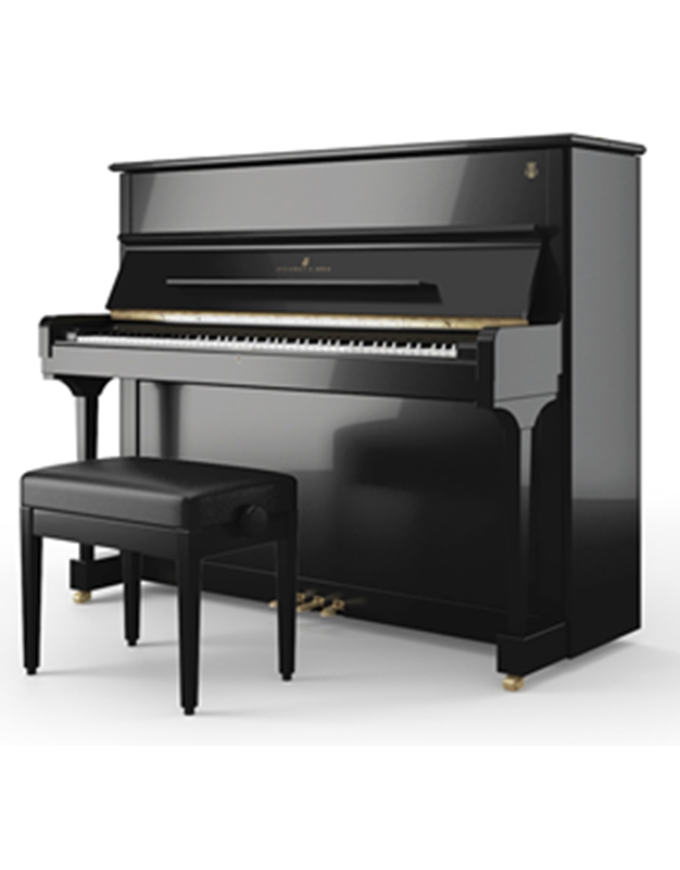 STEINWAY V-125 Upright Piano Polished Ebony