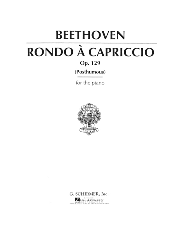 Ludwig Van Beethoven - Rondo a Capriccio Op.129 / Εκδόσεις Schirmer