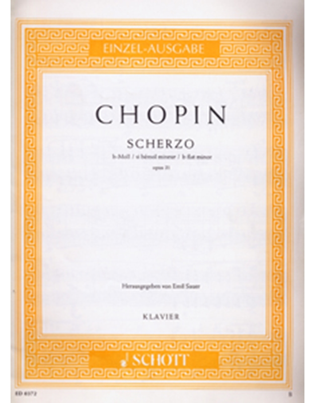 Frederic Chopin - Scherzo in B flat major opus 31 / Schott editions