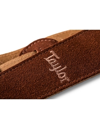 TAYLOR 4400-25 Embroidered Suede Choc Leather Guitar Strap