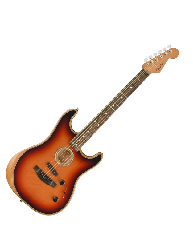 FENDER American Acoustasonic Strat Ebony 3-Color Sunburst Electric Acoustic Guitar