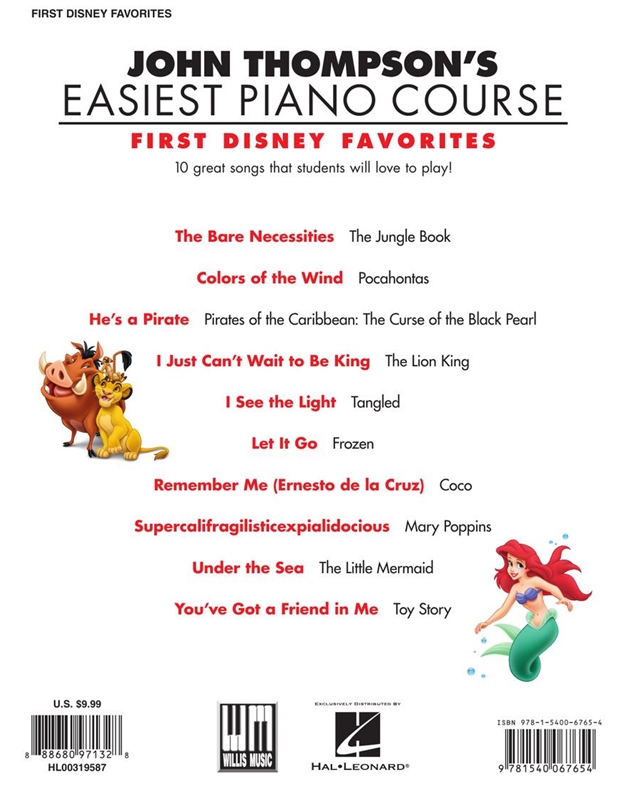 John Thompson's Easiest Piano Course - First Disney Favorites