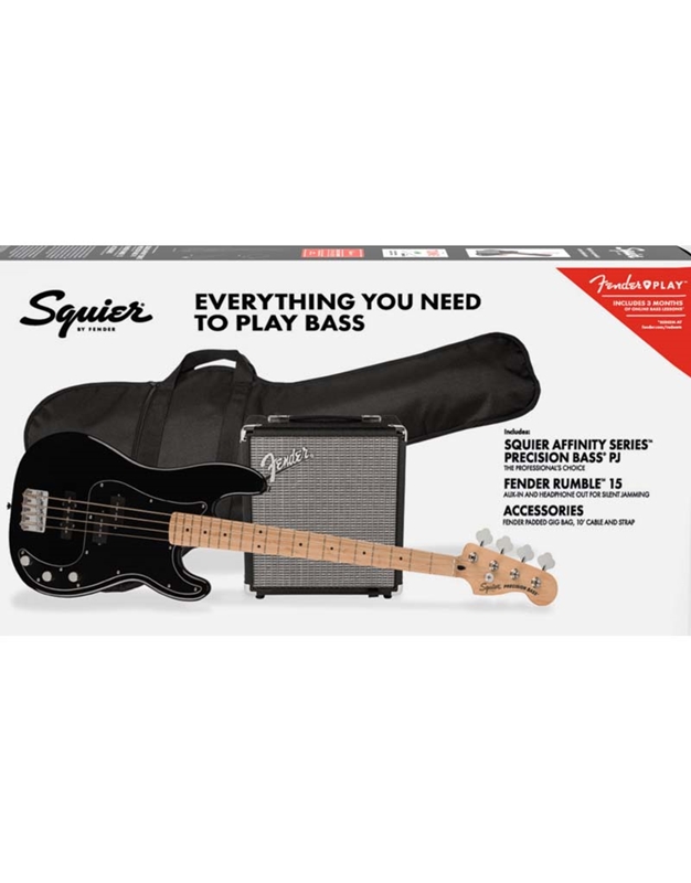 FENDER Squier Affinity P Bass MN PJ  BK Electric Bass Pack