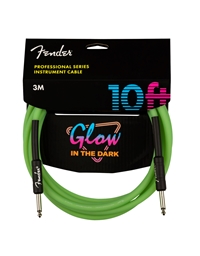 FENDER Professional Glow in the Dark Cable Green Cable 3m
