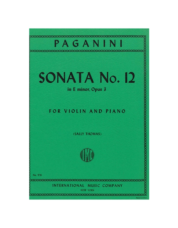 Paganini Sonata N.12 Op.3 E-Min.