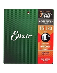 ELIXIR 14202 Nanoweb Light  Χορδές  5-χορδου Ηλεκτρικού Μπάσου (45-130 )