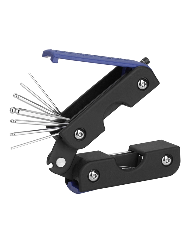 ROCKCARE BY WARWICK  RB TOOL MULTI TOOL I MultiTool (Inch / Blue) 13-In-1 Set with String Winder for Guitar & Bass