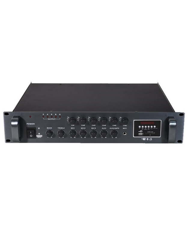 LUCKY TONE MZ-3000BT Mixer amplifier 6 zones, 650W (100V / 4-16Ω) with built-in USB, Tuner, Bluetooth & SD card.