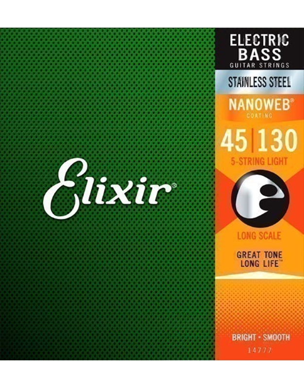ELIXIR 14777  Nanoweb Light  5- String Electric Bass Strings (045 - 130)