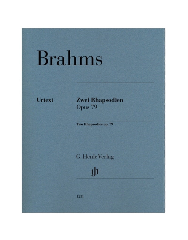 Johannes Brahms - 2 Rhapsodies Op. 79/ Εκδόσεις Henle Verlag- Urtext