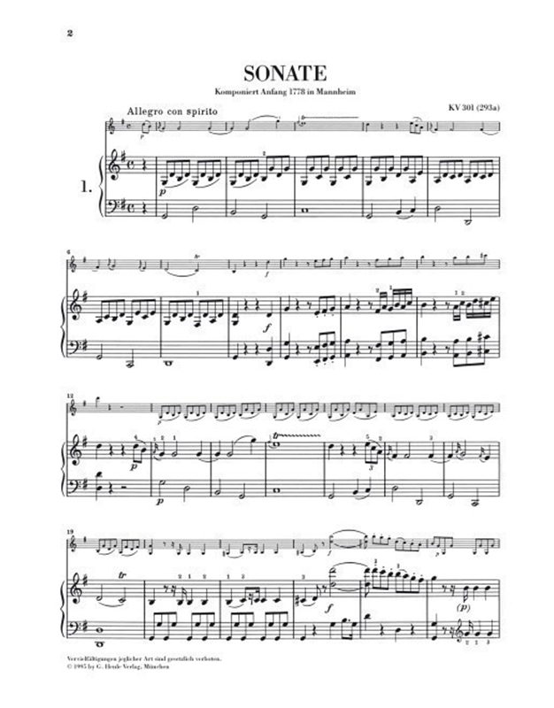Wolfgang Amadeus Mozart - Sonatas For Piano And Violin Vol I/ Εκδόσεις Henle Verlag- Urtext