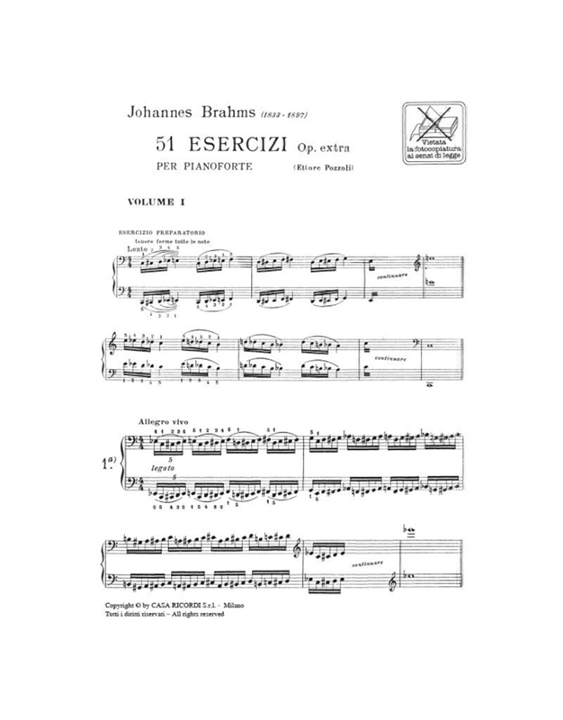 Brahms 51 Exercises Vol.I / Edition Ricordi
