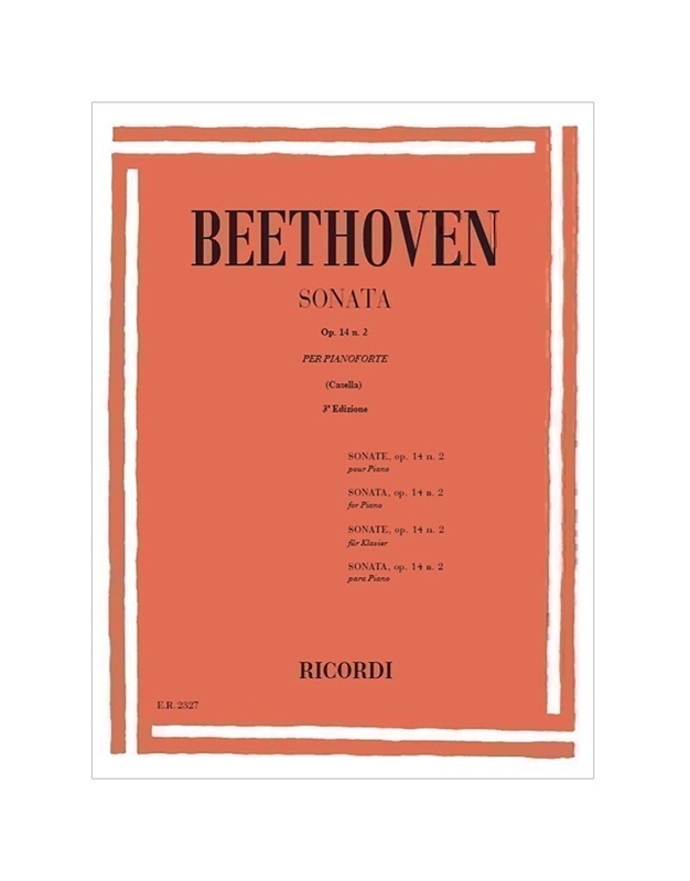 L.V.Beethoven - Sonata Op.14 N.2  per pianoforte / Εκδόσεις Ricordi