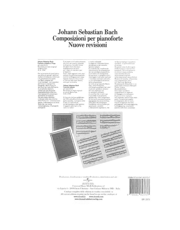 J.S.Bach - Piccoli preludi e fughette per pianoforte / Εκδόσεις Ricordi