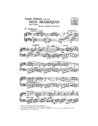 Claude Debussy - Deux Arabesques pour le piano / Ricordi editions