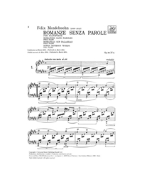 Felix Mendelssohn - Romanze senza parole (Composizioni per pianoforte Vol. I) / Εκδόσεις Ricordi