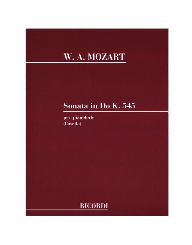 W.A.Mozart - Sonata in Do K. 545 per pianoforte / Εκδόσεις Ricordi