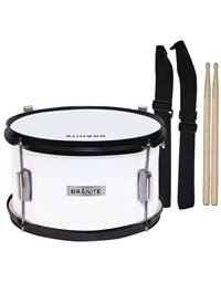 GRANITE Junior Snare 12'' x 7'' White with strap and drumsticks
