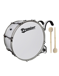 PREMIER Olympic 61622W White Βass Drum 22'' x 10" with Carrier and Sticks