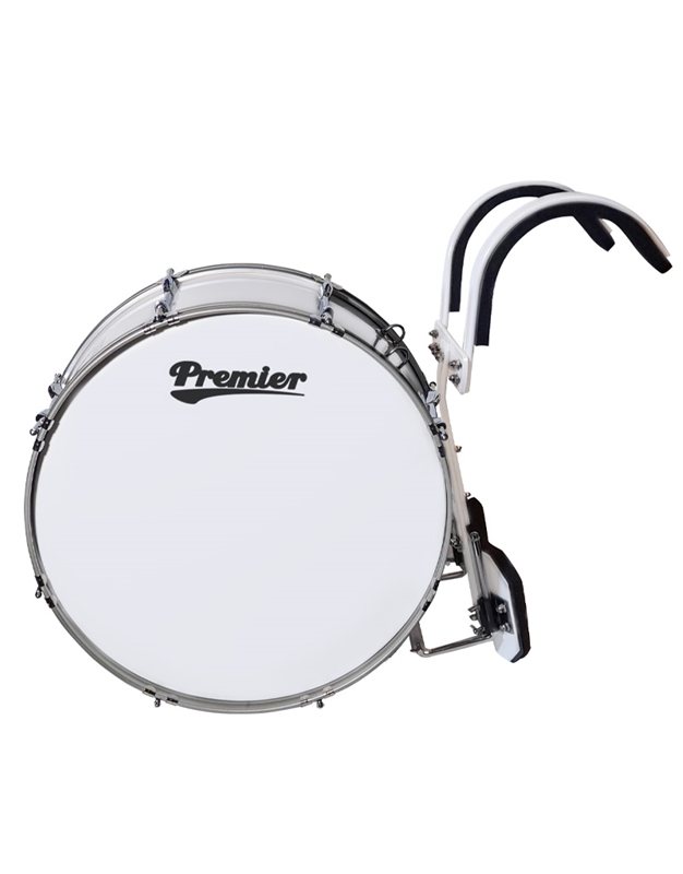 PREMIER Olympic 61622W White Βass Drum 22'' x 10" with Carrier and Sticks