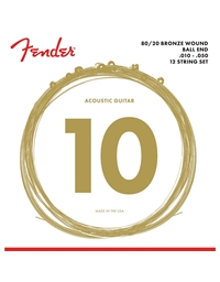 FENDER 70-12L 80/20 Bronze Acoustic Strings for 12-String Guitar (10-50)