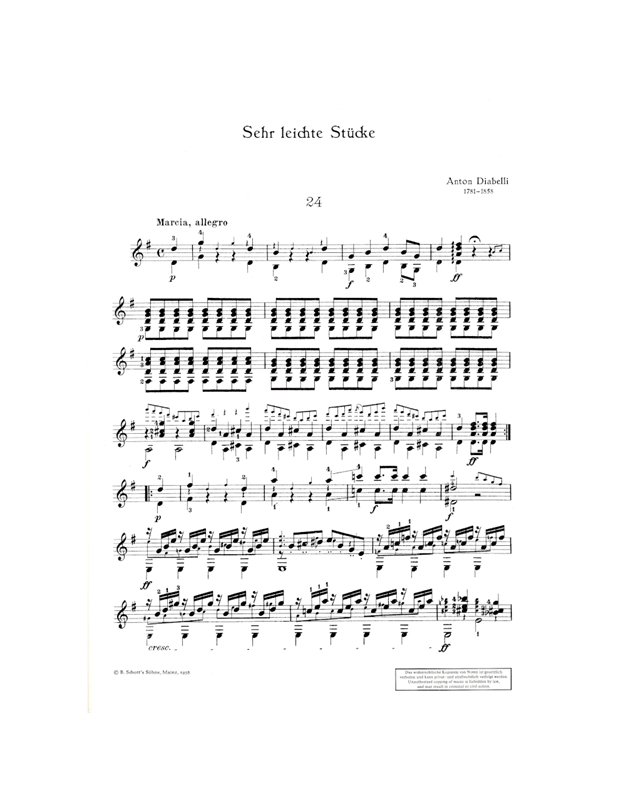 Diabelli Anton Sehr Leicte Stucke Vol. 4 - Very Easy Pieces For Guitar and Piano Vol. 4