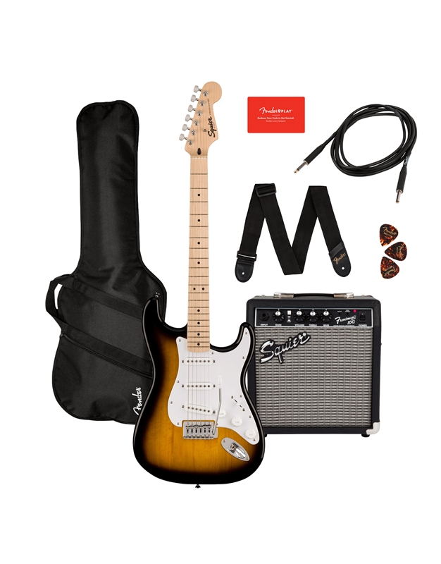FENDER Squier Sonic Stratocaster MN 2TS w/ Gig Bag, Frontman 10G Electric Guitar Pack