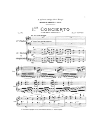 Albeniz Isaac - Primer Concierto (Concierto Fantastico), Op.78, For 2 Pianos