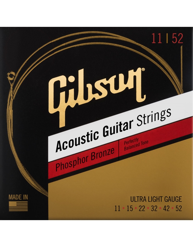 GIBSON SAG-PB11 Χορδές Ακουστικής Κιθάρας Σετ Ultra Light (11-52)
