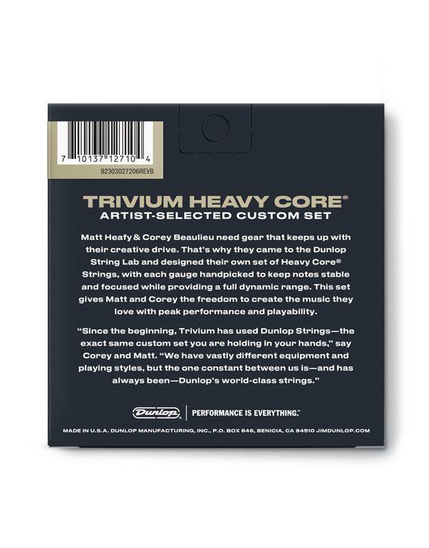 DUNLOP TVMN1052 Heavy Core Trivium Χορδές Ηλεκτρικής Κιθάρας (10-52)