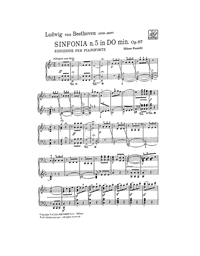 L.V.Beethoven - 5a Sinfonia in Do minore op. 67 Riduzione per pianoforte / Ricordi editions