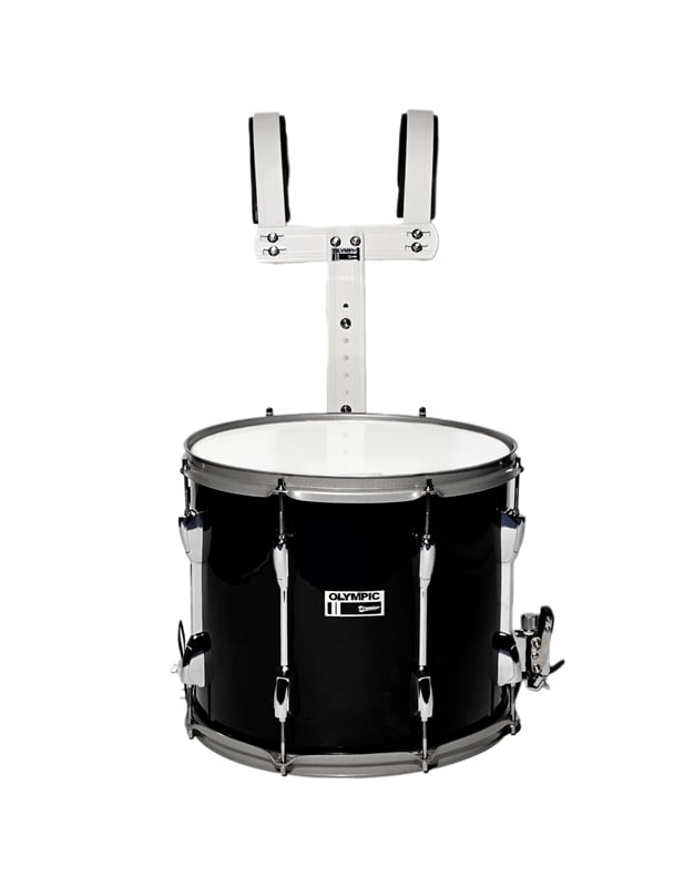 PREMIER Olympic 61512BK Black Snare Drum 14'' x 12" with Carrier and Sticks