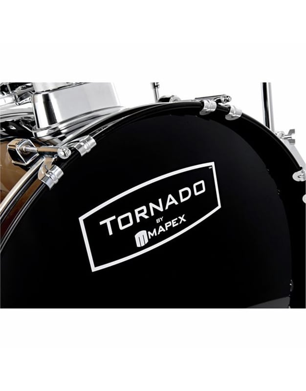 MAPEX TND5044TC Tornado Studio Black Drum Set with Hardware and Cymbals