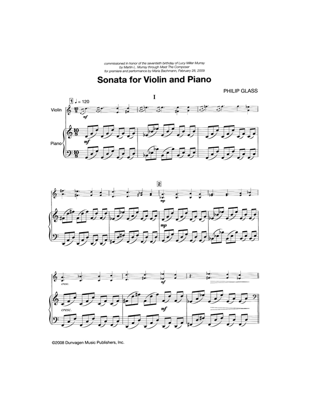 Glass Philip - Sonata For Violin & Piano