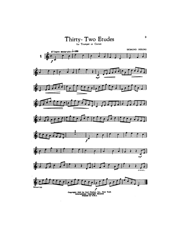 Hering Sigmund - 32 Etudes For Trumpet Or Cornet