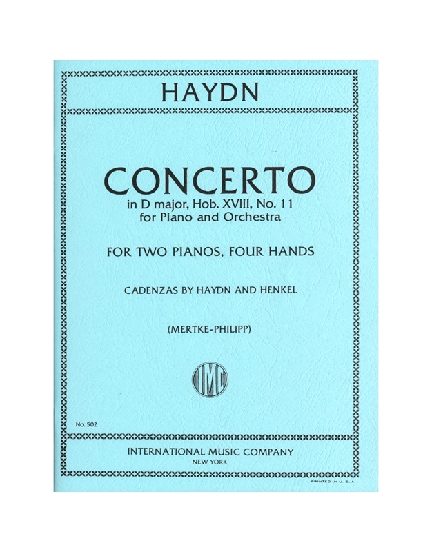 Haydn Joseph - Concerto For Piano & Orchestra In D Major, Hob. XVIII, No. 11