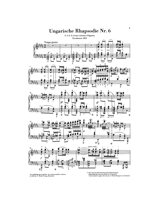 Liszt Franz - Hungarian Rhapsody No. 6