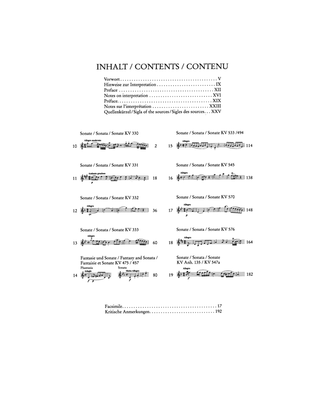 Mozart Wolfgang Amadeus - Klaviersonaten (Piano Sonatas) Vol. 2