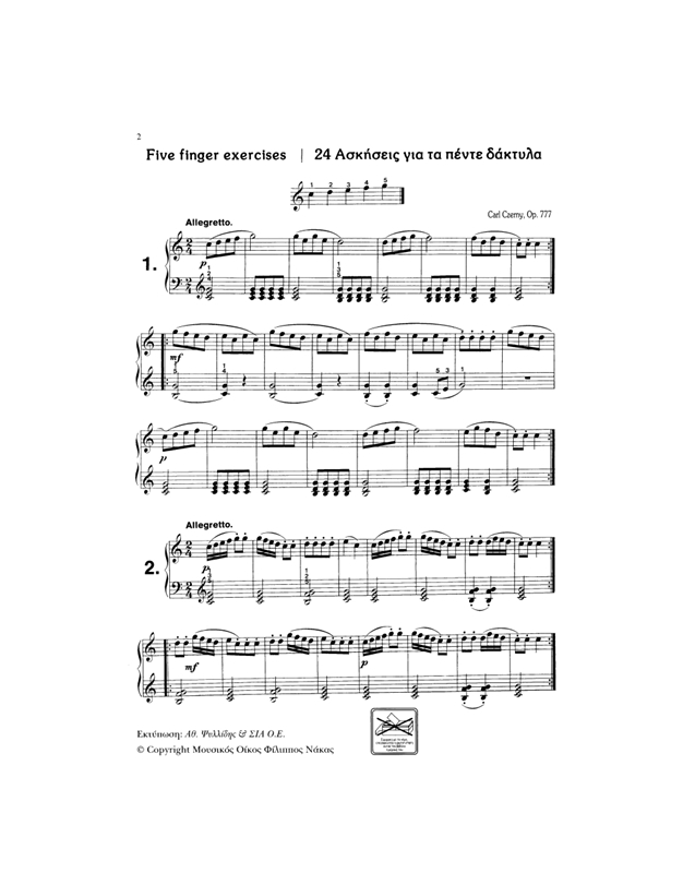 Czerny Carl - 24 Five Finger Exercises Op. 777