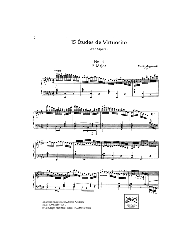 Moszkowski Moritz - 15 Σπουδές Δεξιοτεχνίας Op. 72