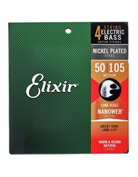 ELIXIR 14102  Nanoweb Medium Electric Bass Strings (050 - 105)