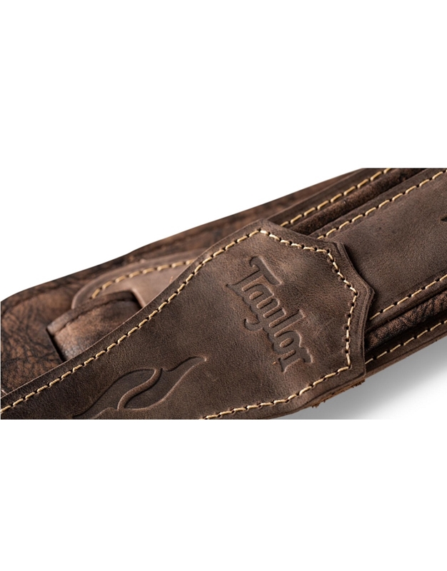 TAYLOR 4115-30 Element Distressed Leather Guitar Strap Dark Brown Leather 3" Guitar-Bass Strap