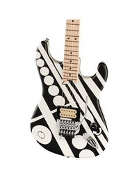 EVH Striped Series Circles w/ Maple White and Black Electric Guitar