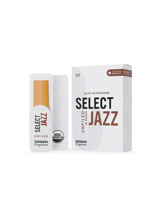 D'Addario Woodwinds Organic Select Jazz Unfiled Soft Kαλάμι Άλτο Σαξοφώνου No. 2 (1 τεμ.)